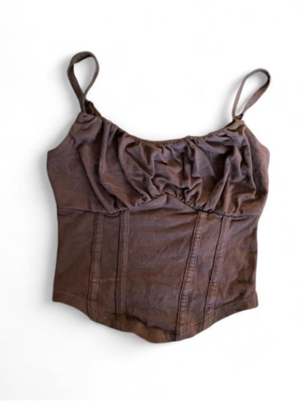 Hollister Brown Cami Corset Crop Top